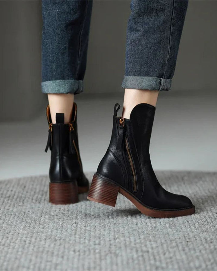 Valorine | Black leather boot