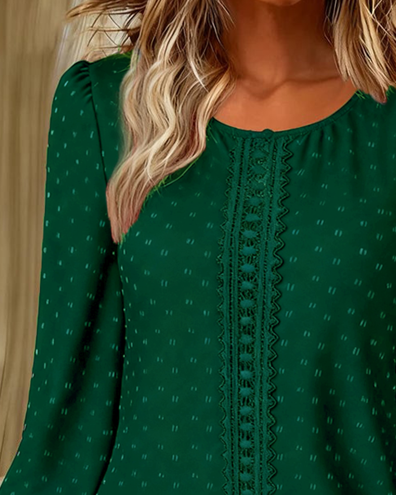 Amy | Puff Sleeve Blouse with Round Neck