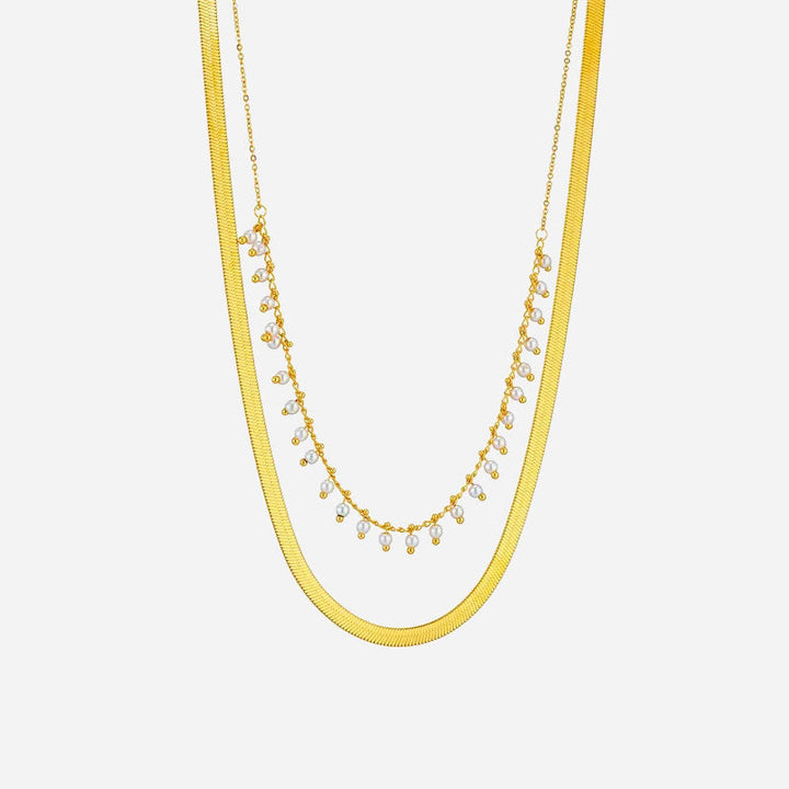 Clara | Luxe Snake Choker & Pearl Jewelry Set 18K Gold