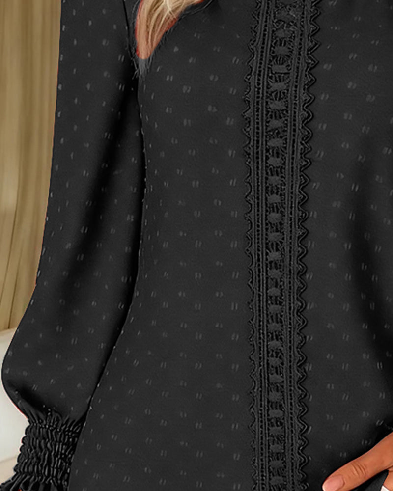 Amy | Puff Sleeve Blouse with Round Neck