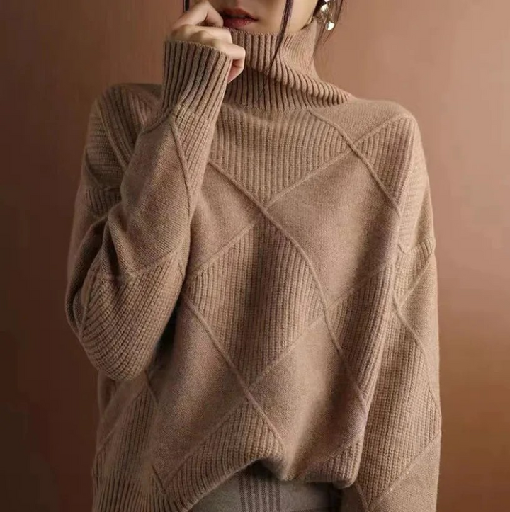 Averly | Textured Turtleneck Knit Sweater