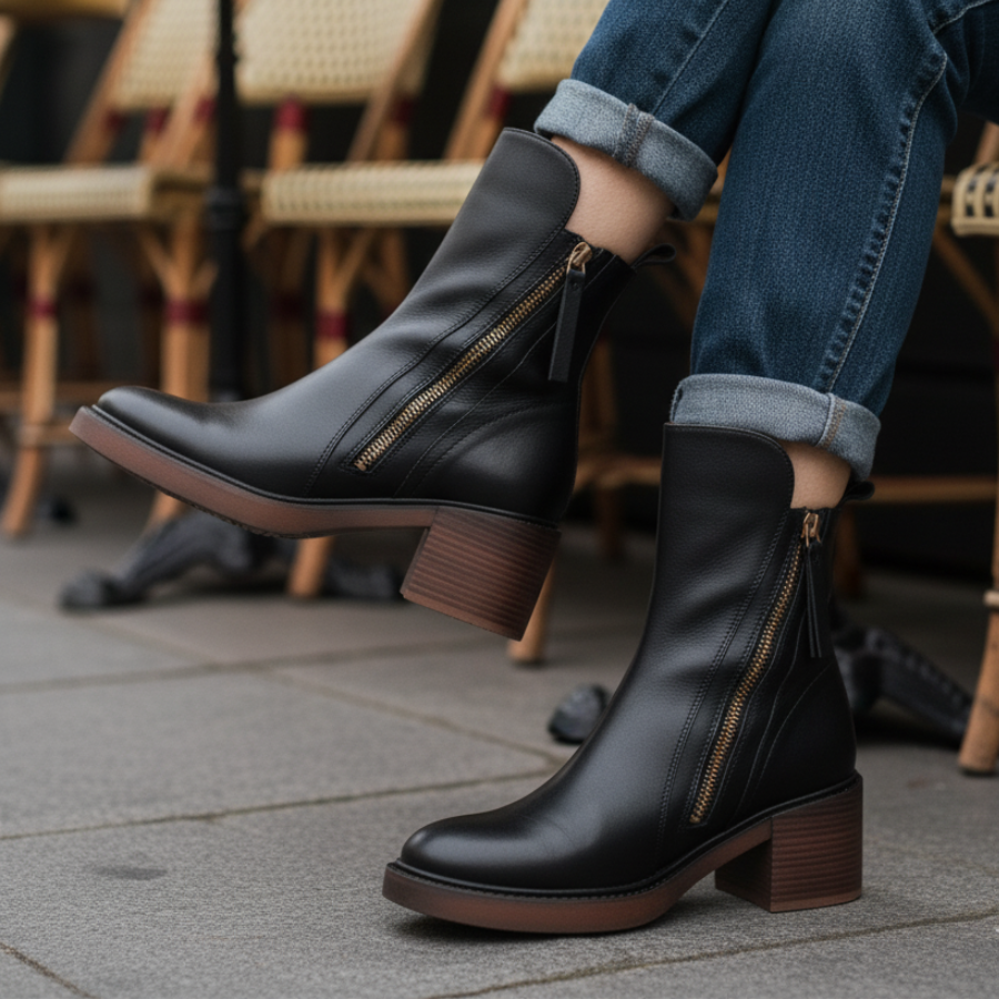 Valorine | Black leather boot