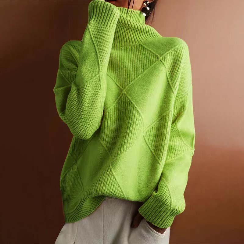 Averly | Textured Turtleneck Knit Sweater