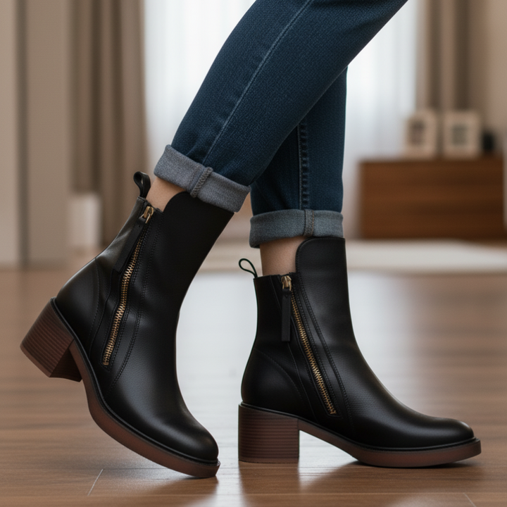 Valorine | Black leather boot