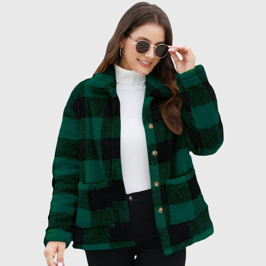 Sophie | Cozy Plaid Fleece Jacket