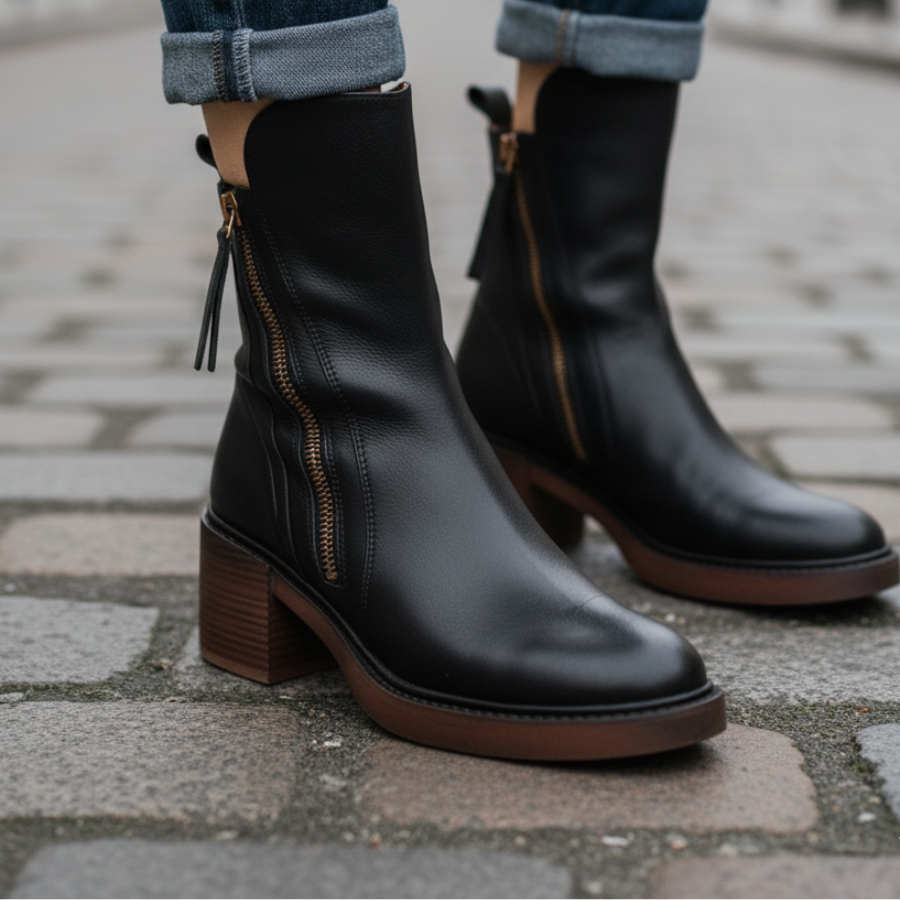 Valorine | Black leather boot