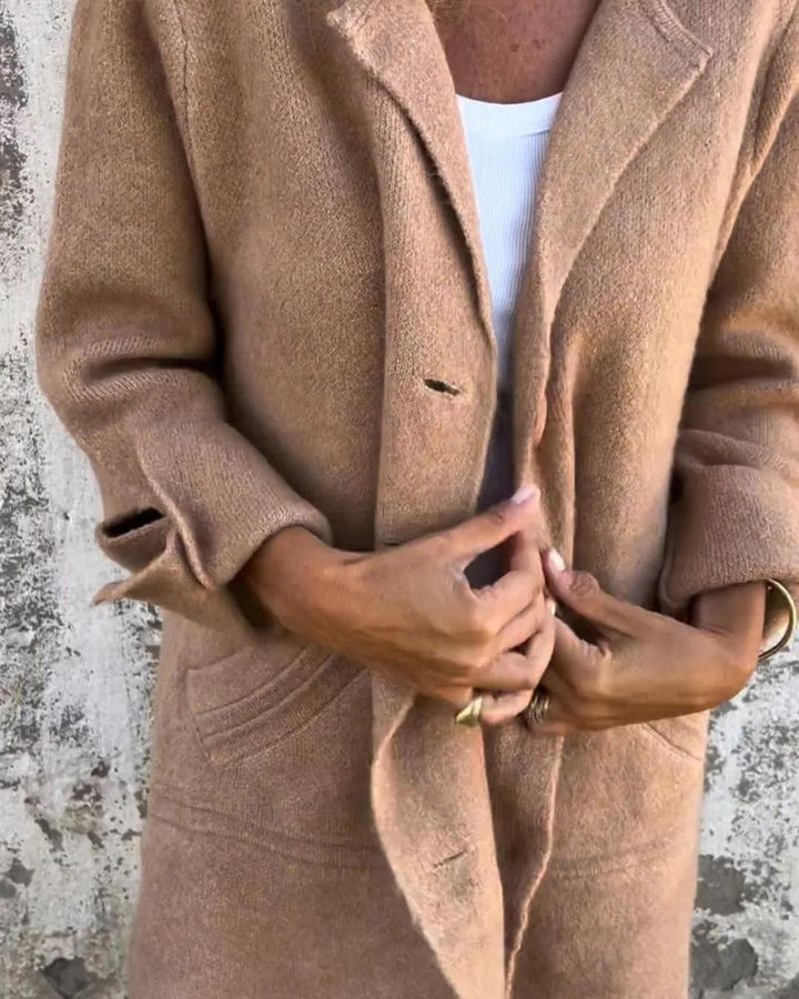 Maila | Casual Long Coat with Lapels