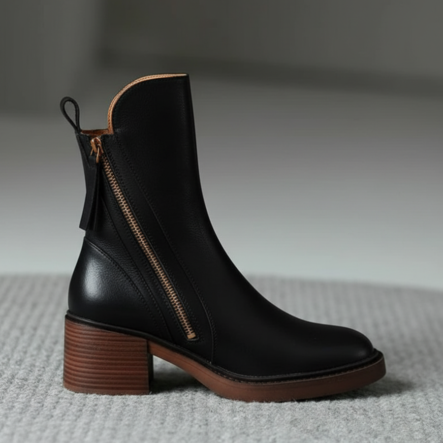 Valorine | Black leather boot