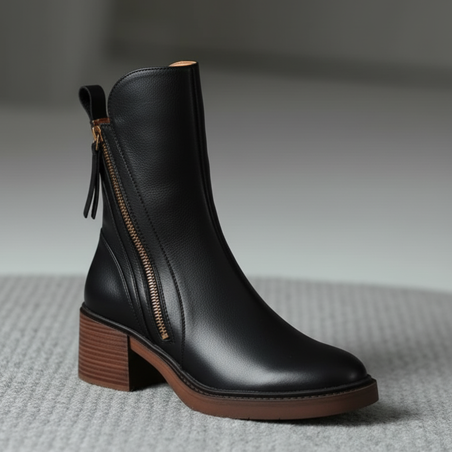 Valorine | Black leather boot