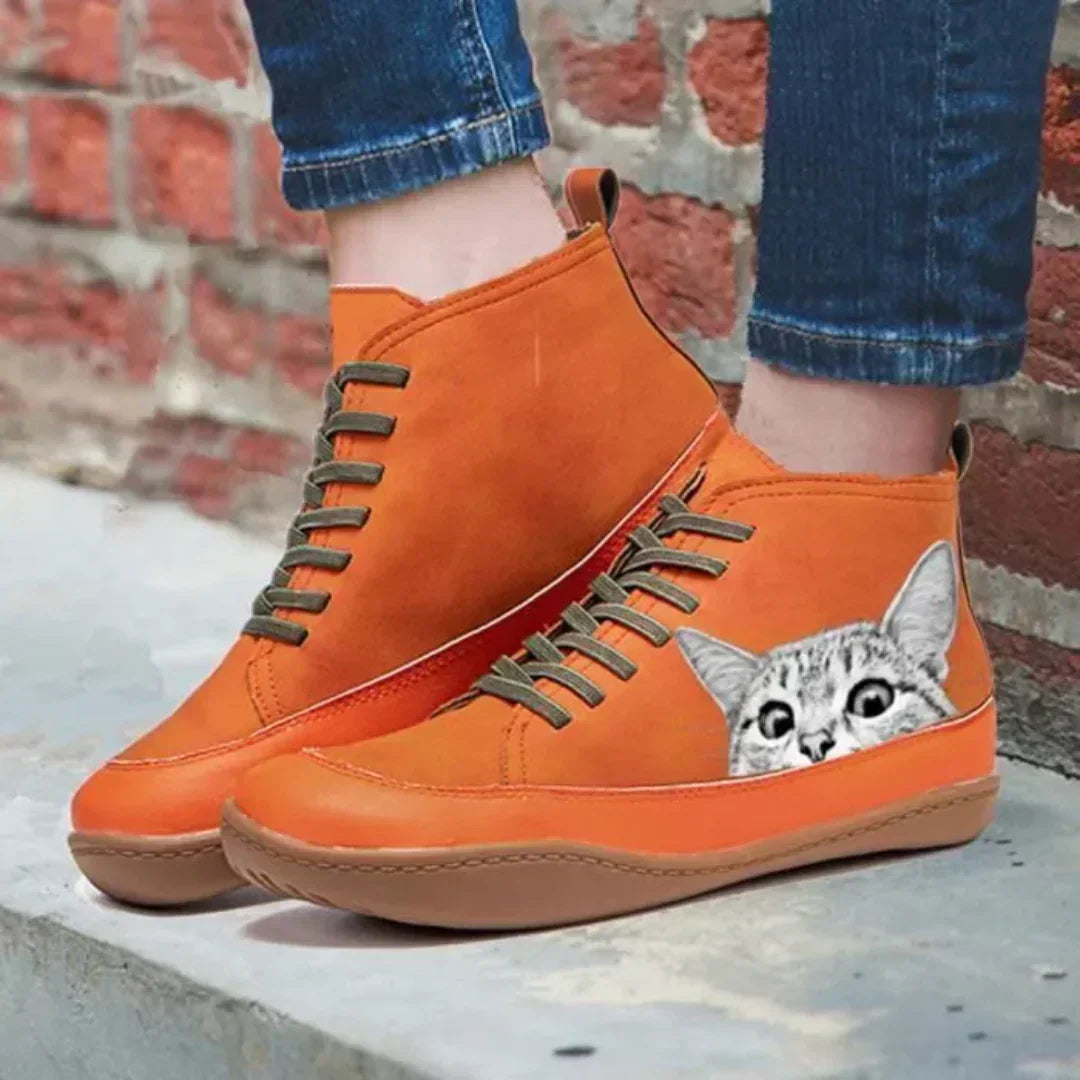Isabelle | Leather ankle boots for cat lovers