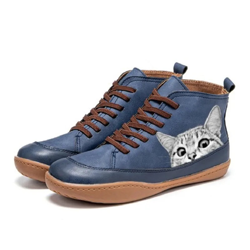 Isabelle | Leather ankle boots for cat lovers