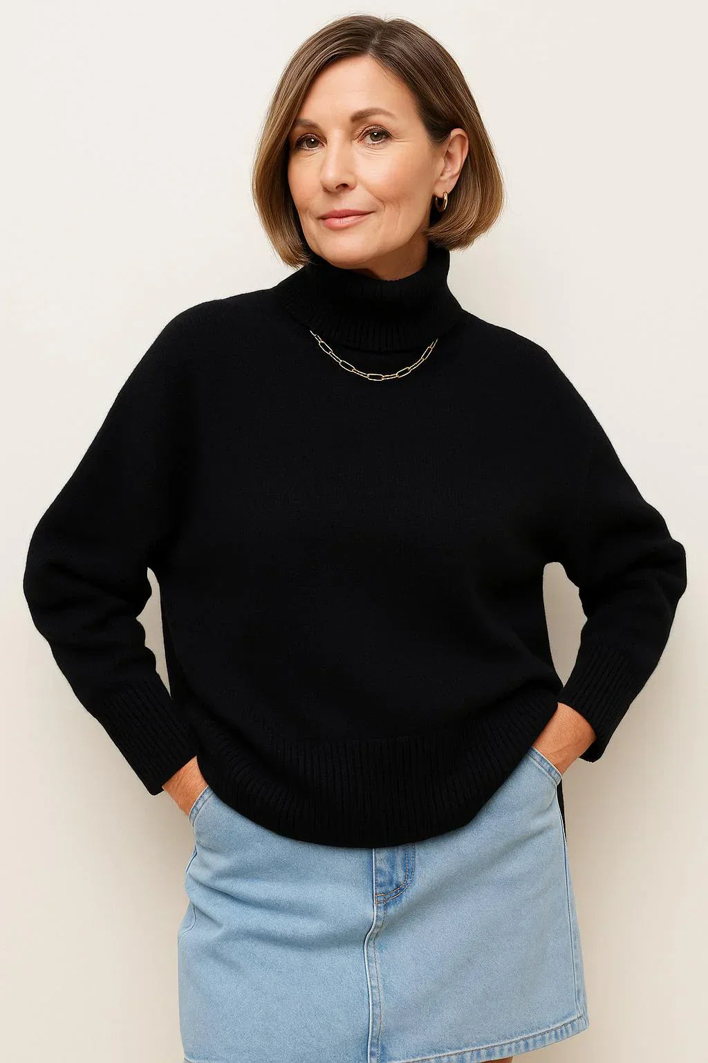 Cittra – Oversized Ribbed Turtleneck Sweater