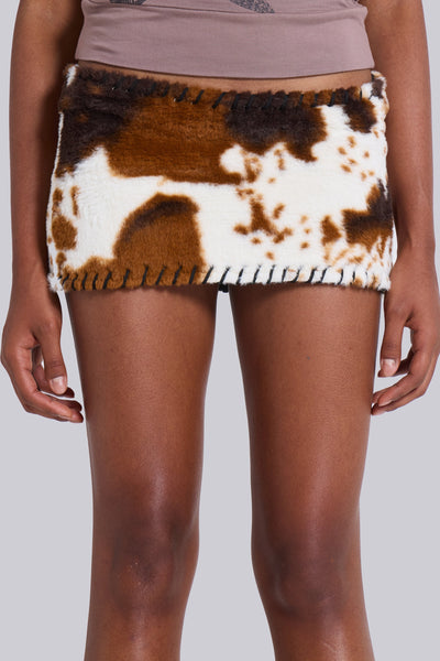 Florence | Cow Mini Skirt