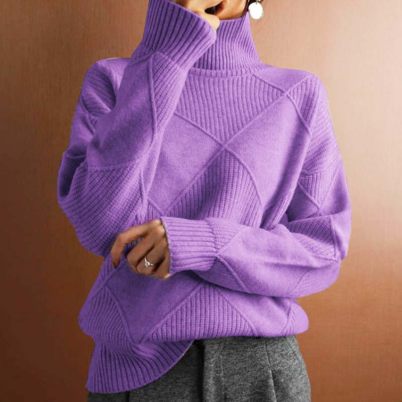 Averly | Textured Turtleneck Knit Sweater