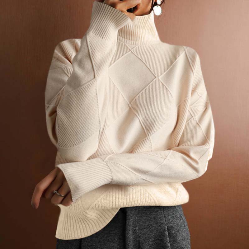 Averly | Textured Turtleneck Knit Sweater