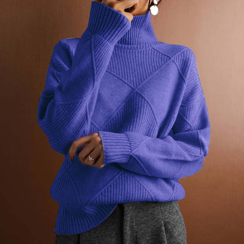 Averly | Textured Turtleneck Knit Sweater