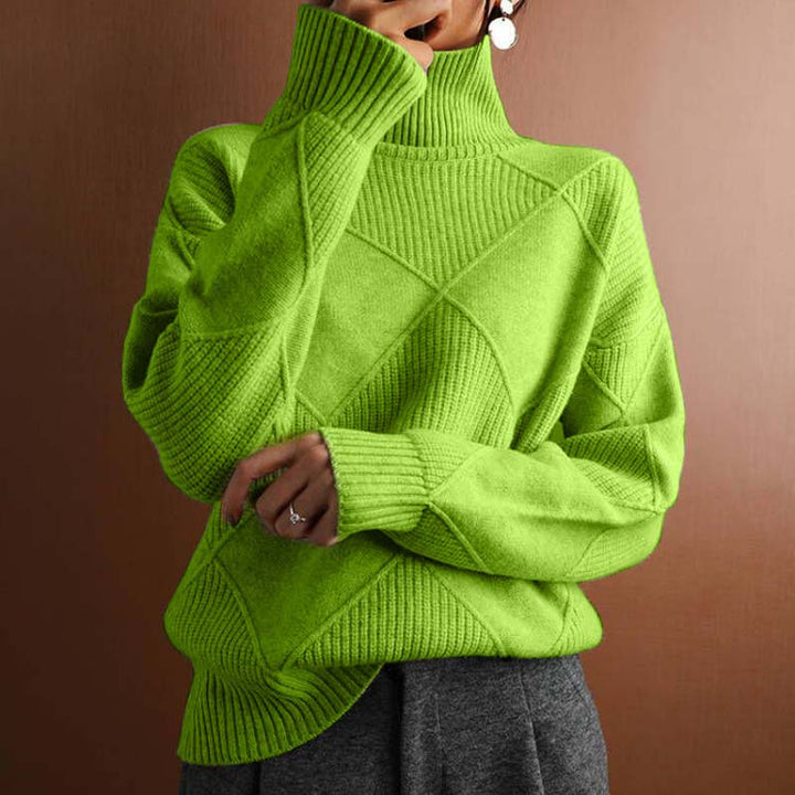 Averly | Textured Turtleneck Knit Sweater