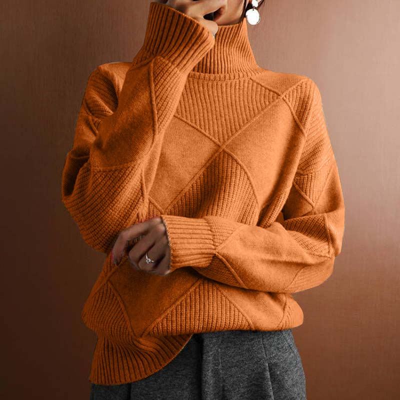 Averly | Textured Turtleneck Knit Sweater