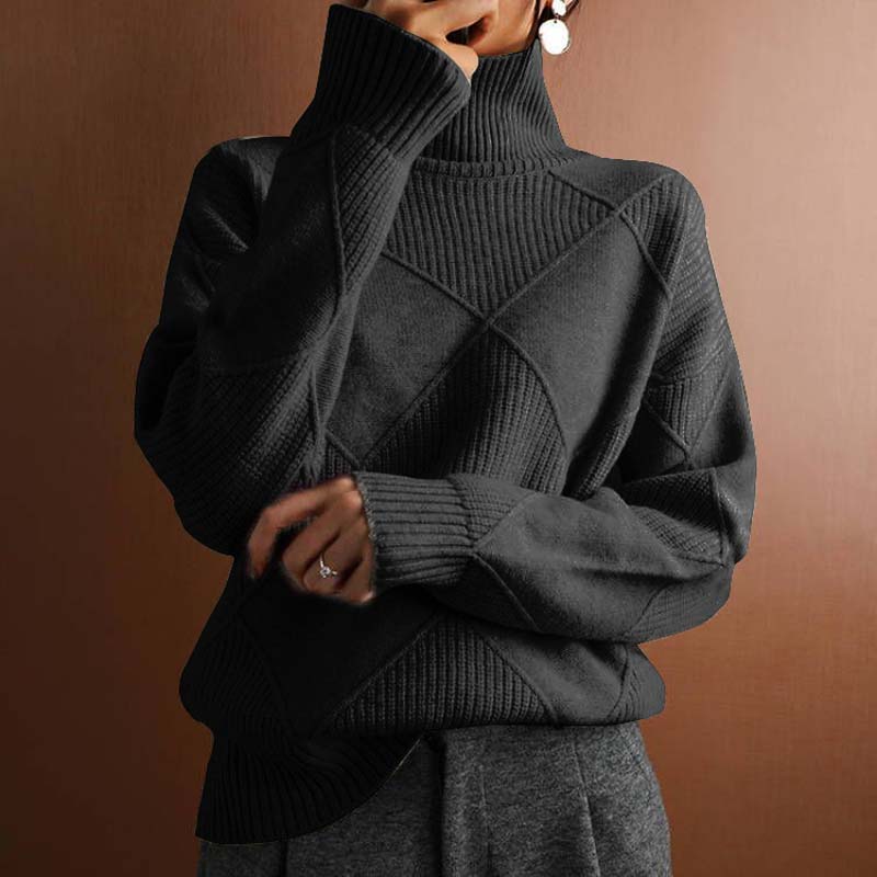 Averly | Textured Turtleneck Knit Sweater