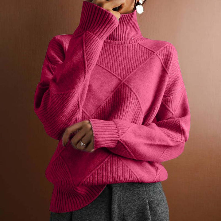 Averly | Textured Turtleneck Knit Sweater
