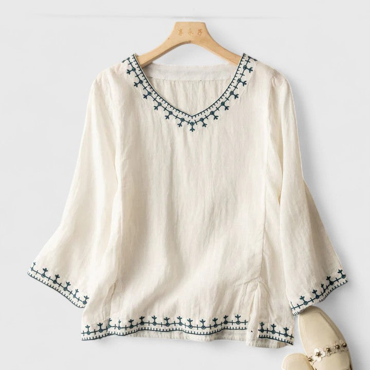 Clara | Elegant V-Neck Blouse