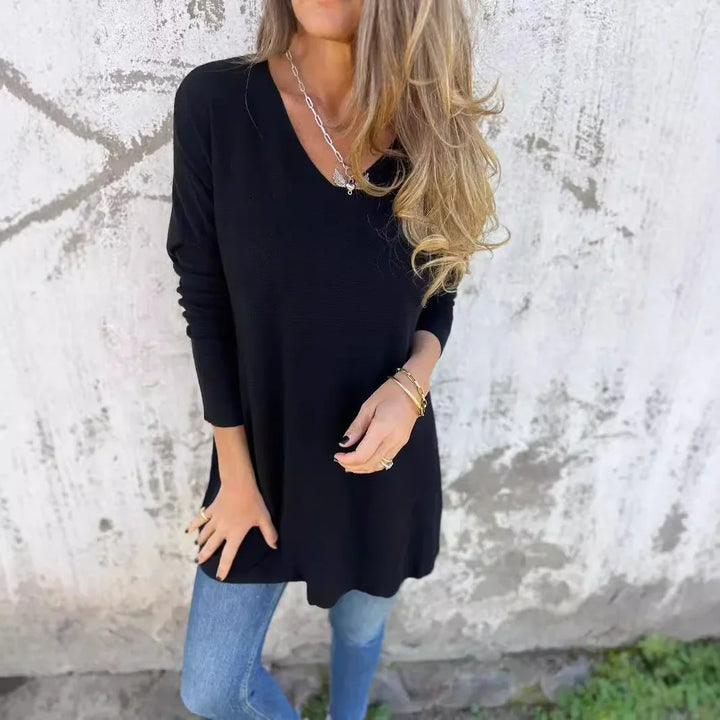 Leona | Relaxed V-Neck Knit Tunic