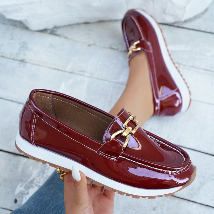 Eleanor - Shiny Bordeaux Loafers