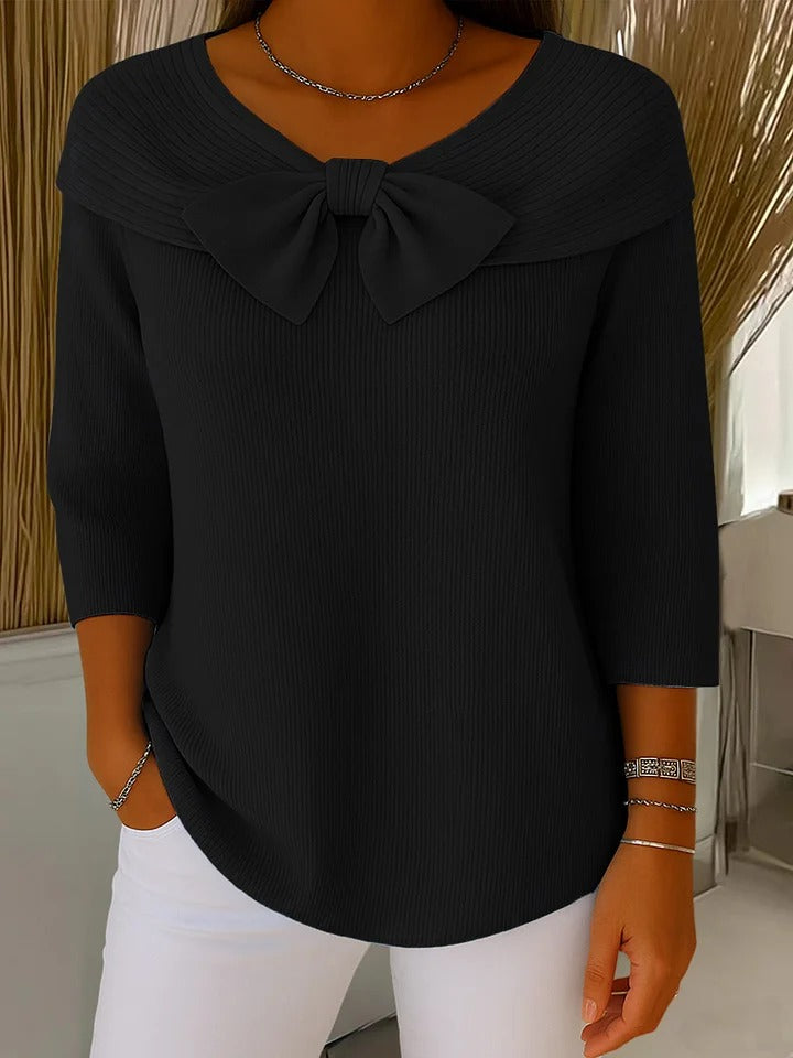 Serenna | Sweater with Bow and Round Neckline